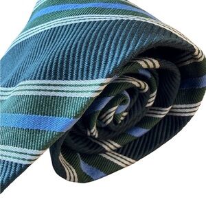 Banana Republic Classic Blue and Green Striped Tie